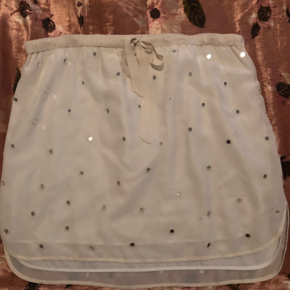 Club Monaco White Sequined Skirt - Size 12